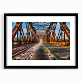 Extra large framed abstract art print depicting vibrant, colorful scenery of Connecticut, ideal for living room decor.