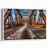 Vintage poster art of Connecticut scenery on framed canvas, featuring colorful art in extra large size.