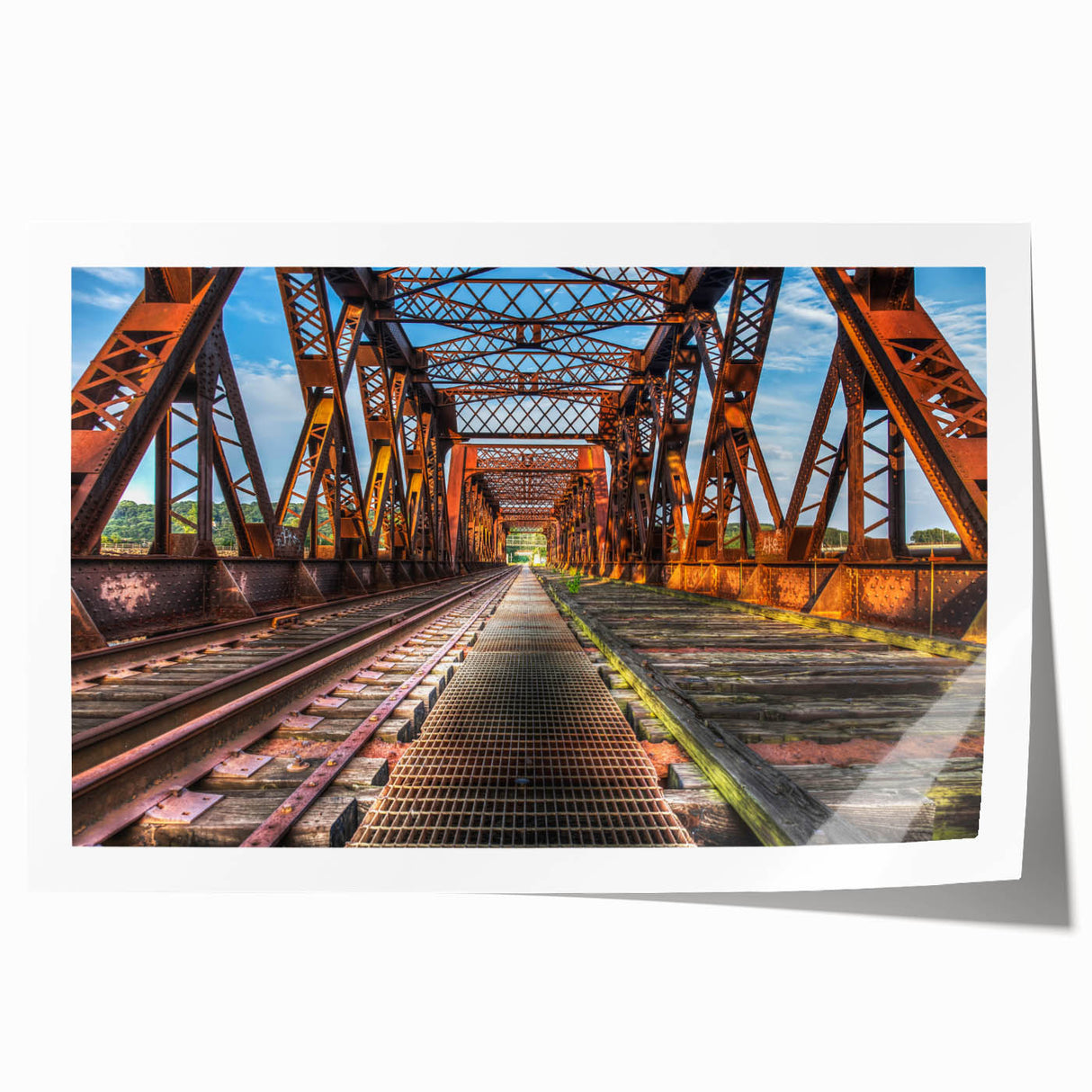 Rolled print of a Connecticut landscape featuring soft pastel shades and floral elements, ideal for dining room wall art.