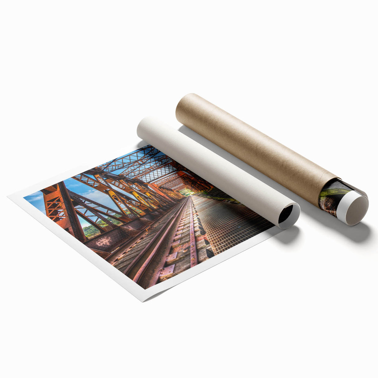 Extra large rolled print of Connecticut landscape featuring soft pastel shades, ideal for classy bathroom wall art.