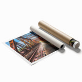 Extra large rolled print of Connecticut landscape featuring soft pastel shades, ideal for classy bathroom wall art.