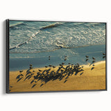 Black and white framed canvas of Daytona landscape, featuring vintage poster art style, ideal for bedroom wall decor.