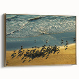 Framed canvas wall art of Daytona landscape in vintage poster style, featuring black and gold tones, ideal for bedroom decor.