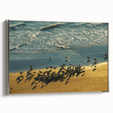 Framed canvas featuring a vintage-style landscape art painting of Daytona with colorful elements on a black background.
