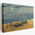 Daytona beach scene on large stretched canvas with vibrant blue and sandy hues, suitable for kitchen wall art.