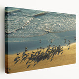 Daytona beach scene on large stretched canvas with vibrant blue and sandy hues, suitable for kitchen wall art.