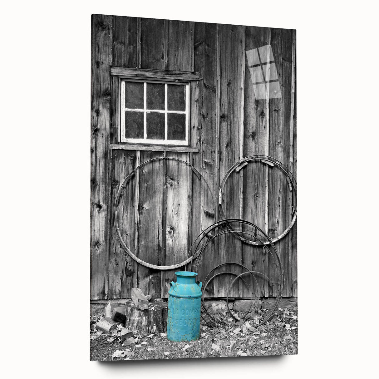 Large abstract depiction of Delaware scenery in muted earth tones on acrylic glass, suitable for bedroom or dining room art.