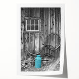 Rolled print of Delaware scenery with floral elements in soft pastel shades, suitable for art wall dining room.