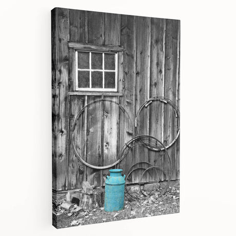 Delaware landscape on large stretched canvas, featuring muted earth tones, ideal for kitchen wall art.