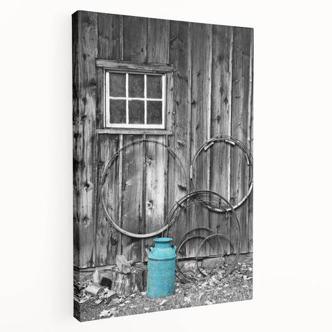 Delaware landscape on large stretched canvas, featuring muted earth tones, ideal for kitchen wall art.