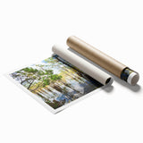 Extra large rolled print of the Everglades with lush greenery and water, ideal for classy bathroom wall art.