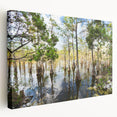 Stretched canvas depicting the Everglades in natural green tones, suitable for kitchen wall art.