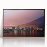 Framed acrylic print of Fort Lauderdale scenery in gold tones, ideal for modern art wall decor.