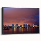 Black and white framed canvas of Fort Lauderdale landscape, ideal for bedroom wall art.