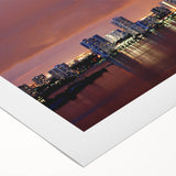 Art deco poster of Fort Lauderdale skyline in pastel shades on rolled canvas, ideal for dining room wall art.