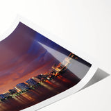 Extra large wall art featuring line art flowers in muted colors on a rolled print, ideal for large living room decor.