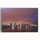 Black and white stretched canvas of Fort Lauderdale skyline, ideal for kitchen wall art.