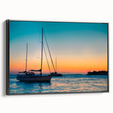 Black and white framed canvas of the Florida Keys landscape, ideal for bedroom wall art in vintage poster style.