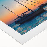 Art deco poster of Florida Keys scenery on rolled canvas, featuring pastel shades, ideal for dining room wall art.