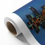 Art Deco style poster of Miami skyline in pastel shades on rolled canvas, ideal for nursery wall art or dining room.