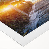 Art deco poster of Palm Beach with pastel shades on a rolled canvas, suitable for dining room or bathroom wall art.