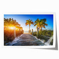 Rolled print of Palm Beach scenery with vivid blue skies and lush greenery, ideal for art wall dining room.