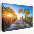 Canvas print of Palm Beach scenery with soft pastel shades, ideal for kitchen wall art.