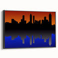 Black and white framed canvas of Atlanta skyline, ideal for bedroom wall art.