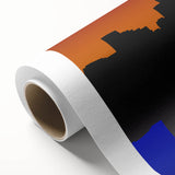 Art Deco poster of Atlanta skyline in pastel colors on rolled canvas, ideal for nursery wall art.