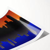 Extra large rolled print featuring a line art design of flowers with subtle color highlights.