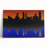 Black and white stretched canvas of Atlanta skyline, ideal for kitchen wall art or bedroom ambiance.