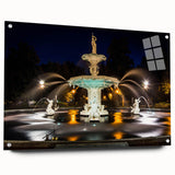 Acrylic print of Savannah, Georgia, featuring muted earth tones and a realistic style, suitable for dining room decor.