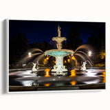 Vintage poster art of Savannah, Georgia in vibrant colors on a large framed canvas, ideal for living room decor.