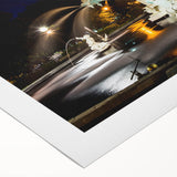 Art deco poster of Savannah skyline in muted gray tones on rolled canvas, suitable for dining room decor.