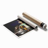 Extra large rolled print of Savannah scenery with muted green and floral elements, suitable for classy bathroom wall art.