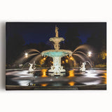 Black and white stretched canvas of Savannah, Georgia, with large trees and a pathway, ideal for kitchen wall art.