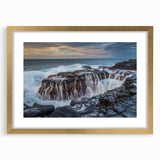 Extra large textured abstract art print of Kauai landscape in muted earth tones, framed in gold, ideal for living room decor.