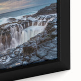 Extra large framed canvas featuring a textured black wall art of Kauai, Hawaii, with vibrant, colorful accents.