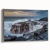 Landscape art painting of Kauai, Hawaii, featuring colorful foliage and mountains on a framed canvas.