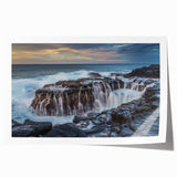 Extra large rolled print featuring a scenic Kauai landscape with lush greenery and waterfalls.