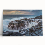 Black and white stretched canvas of Kauai landscape, ideal for kitchen wall art or bedroom ambiance.
