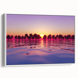 Vintage poster art of Maui scenery in vibrant colors on a large framed canvas, ideal for living room decor.