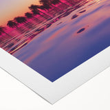 Art deco poster of Maui scenery on rolled canvas, featuring vibrant sunset colors, ideal for dining room wall art.