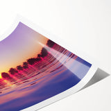 Extra large rolled print featuring line art flowers in soft pastel shades, ideal for large living room wall art.