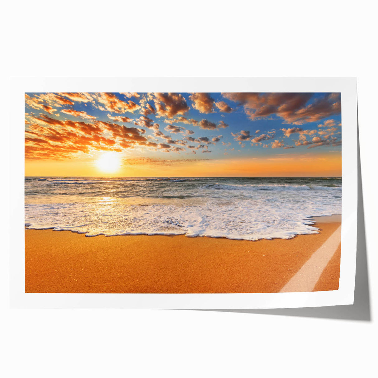 Serene Oahu scenery print on a rolled canvas featuring lush florals and ocean blues, ideal for art wall dining room.