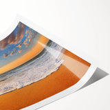 Extra large wall art featuring line art flowers in muted earth tones on a rolled canvas.