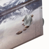 Large abstract wall art print featuring mid-century modernist style Idaho scenery on acrylic glass.