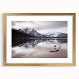 Abstract art print of Idaho scenery in textured gold frame, ideal for extra large wall art in a living room.