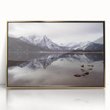 Framed acrylic print of a serene Idaho landscape in soft pastel colors, ideal for modern nursery wall art.