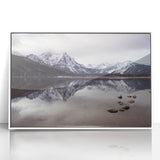 Acrylic print of Idaho scenery in art deco style, featuring soft pastel colors, ideal for nursery wall art.